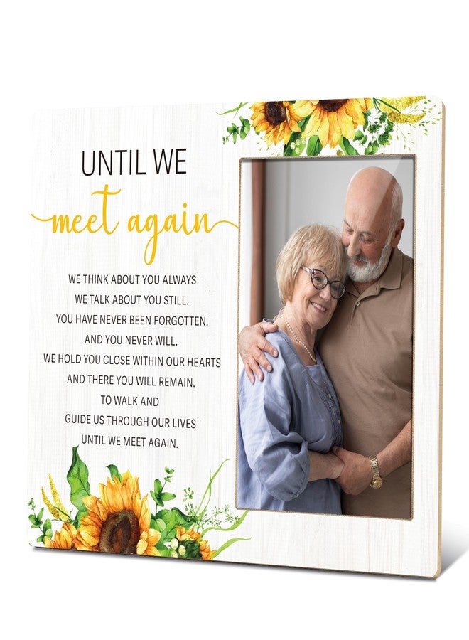 BXVRT Rustic Memorial Photo Frame, 8x10 Inch, Wooden, Sympathy Gifts for Loss of Loved One, Sunflower Themed Bereavement Frame - Image 1